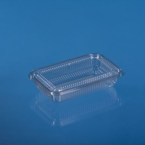 PET RECTANGULAR HINGED LID CONTAINER 500 ML