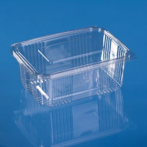 PET RECTANGULAR HINGED LID CONITAINER 2000 ML