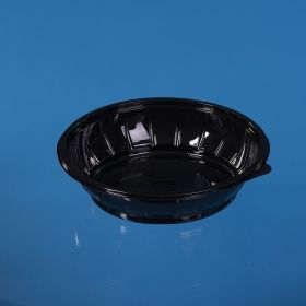 PET ROUND SALAD CONTAINER 1000 ML BLACK   ( В 48 ) 